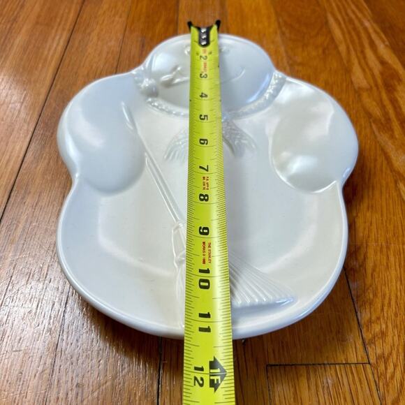 Vintage Pfaltzgraff White Snowman Embossed Christmas Cookie Serving Plate - Picture 6 of 12